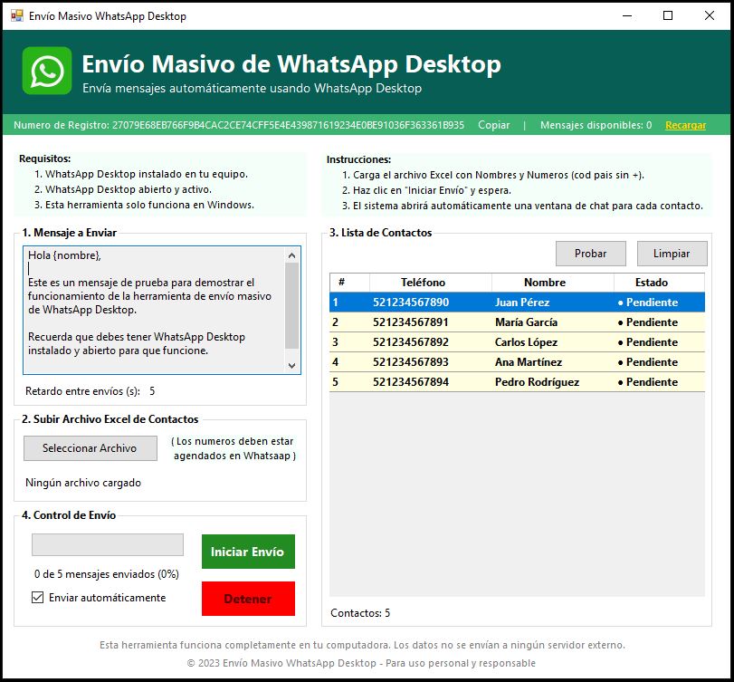 Software Envío Masivo WhatsApp
